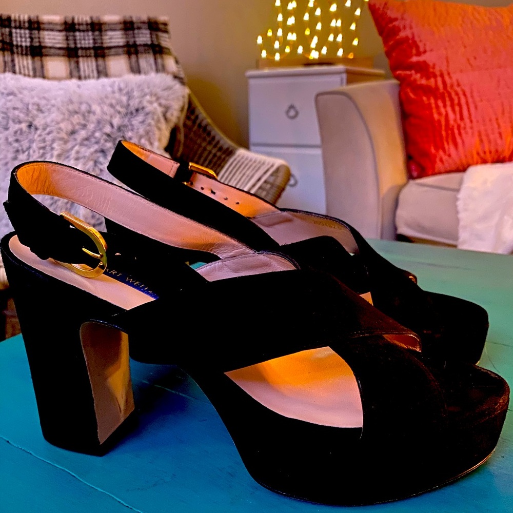 Stuart Weitzman Black Jerry Women’s Platform High Sandals